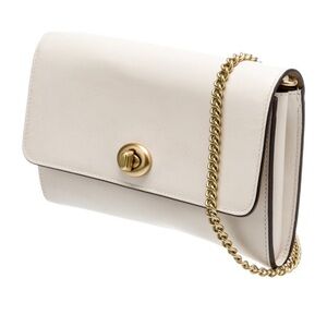 Coach Cream Gold Crossbody Bag with Structured Flap